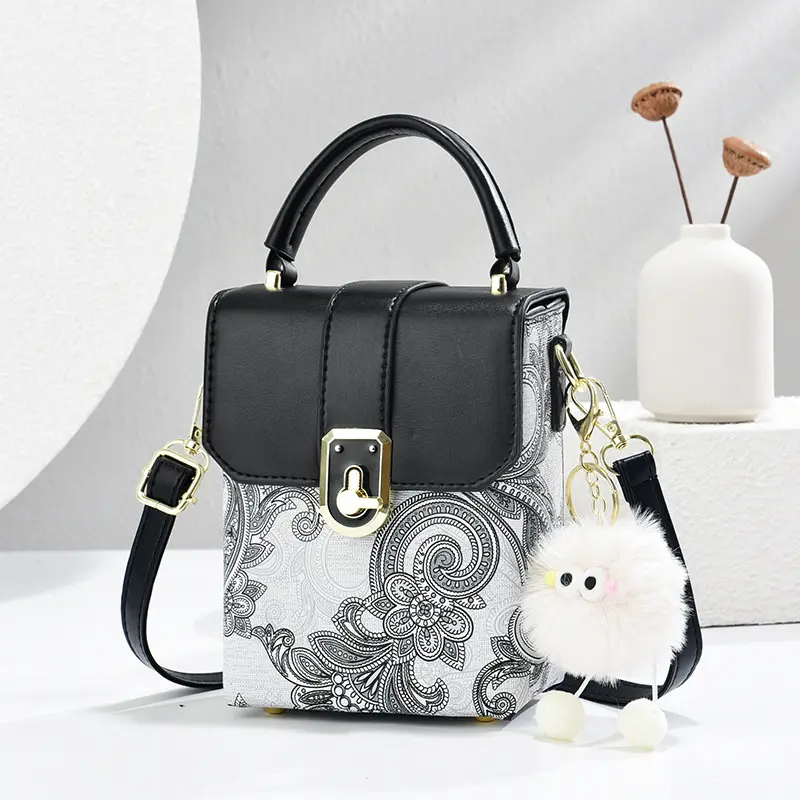 Fashionable Crossbody Phone Bag Women's Handbag Elegant National Style Single Shoulder Bag Soft PU Leather Mobile Phone Bags