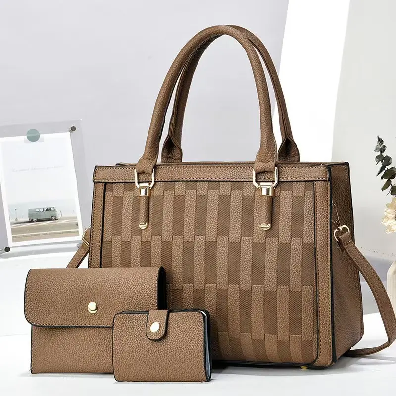 Large Capacity 3pcs/set Bags for Women Crossbody Bags Large Capacity Female Handbag Tote Clutch Purse with Chic Wallet