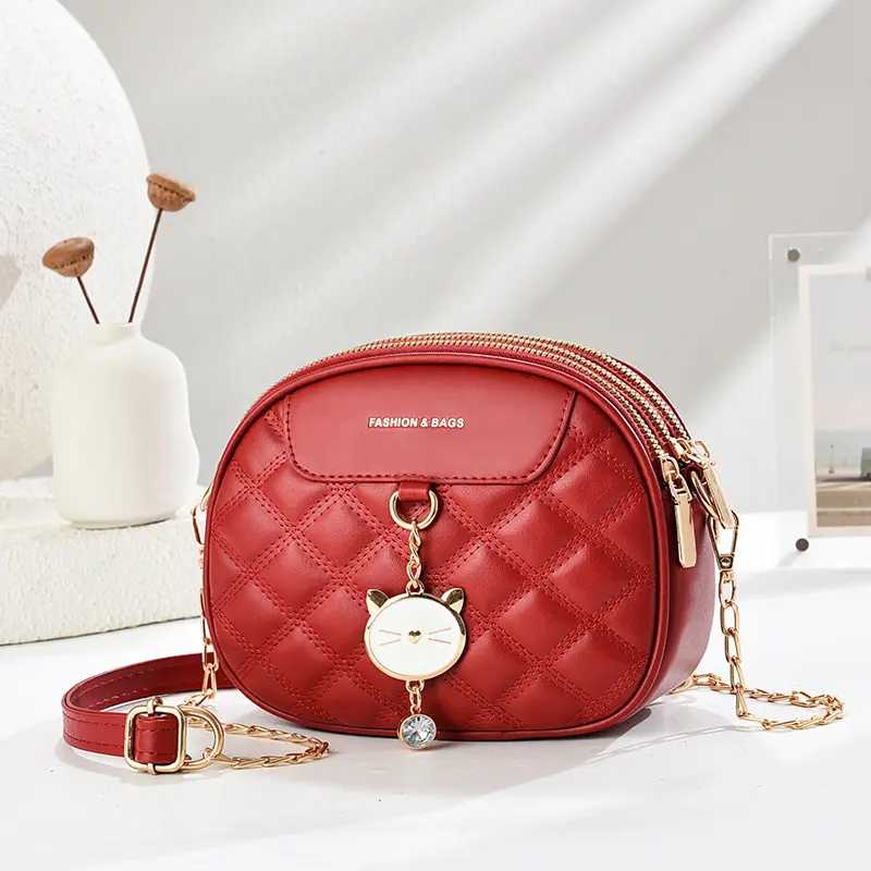 Women Fashion Korean Small Bag New Sense Shoulder Small Round Fashion Soft Crossbody Bag Luxury Design Casual Women's Bag