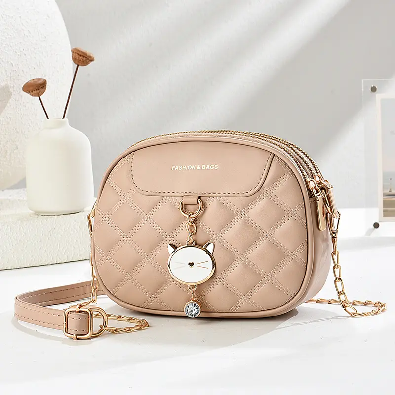 Women Fashion Korean Small Bag New Sense Shoulder Small Round Fashion Soft Crossbody Bag Luxury Design Casual Women's Bag