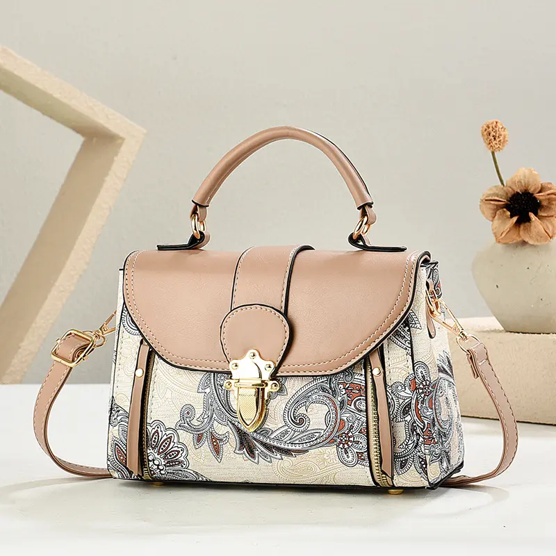 Elegant Small Size Handbag Classic Texture Delicate Chic Creative Women PU Leather Totes Purse Fashion Casual Shoulder Bag