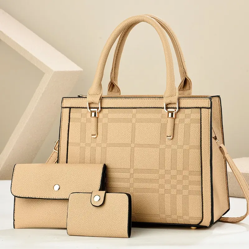 3pcs/set Bags for Women Large Capacity Pu Leather Single Shoulder Bag Fashionable Vintage Style Women's Casual Tote Handbag