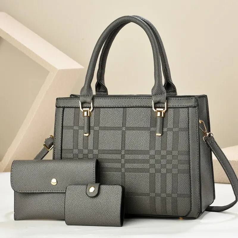 3pcs/set Bags for Women Large Capacity Pu Leather Single Shoulder Bag Fashionable Vintage Style Women's Casual Tote Handbag
