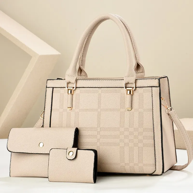3pcs/set Bags for Women Large Capacity Pu Leather Single Shoulder Bag Fashionable Vintage Style Women's Casual Tote Handbag