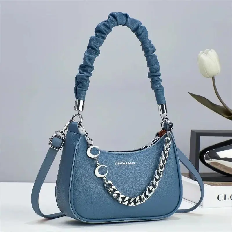 Luxury Brand Designer Women'S Handbag Metal Chain Small Square Bag Classic Armpit Bag Fashionable Shoulder Crossbody Bag Women