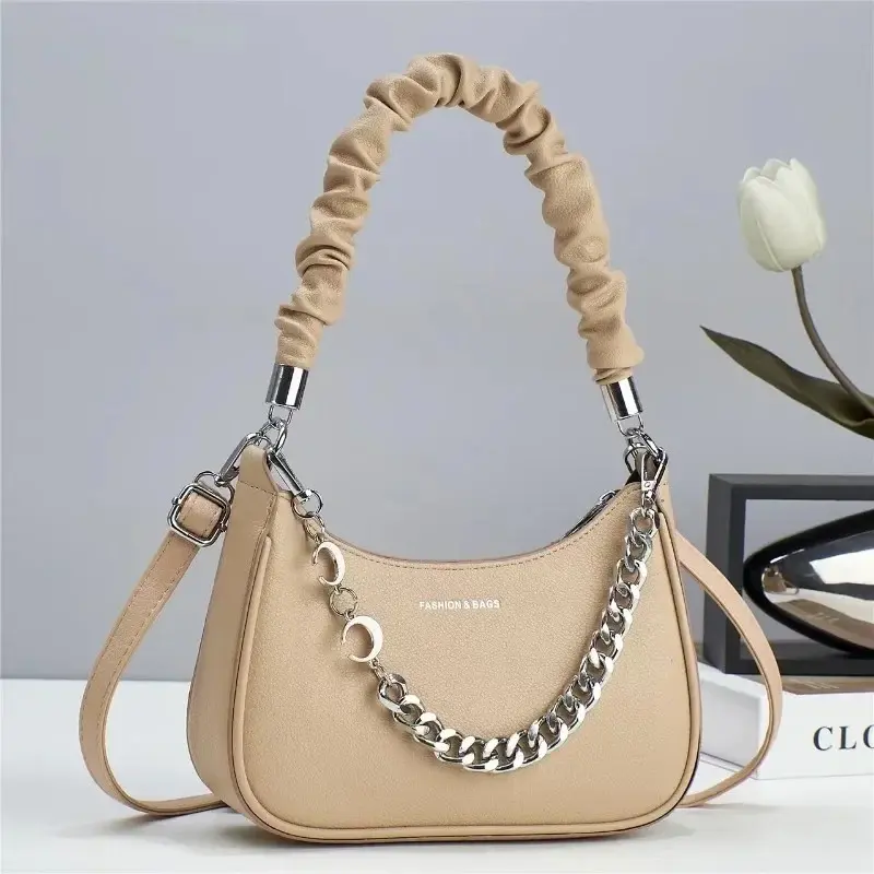 Luxury Brand Designer Women'S Handbag Metal Chain Small Square Bag Classic Armpit Bag Fashionable Shoulder Crossbody Bag Women