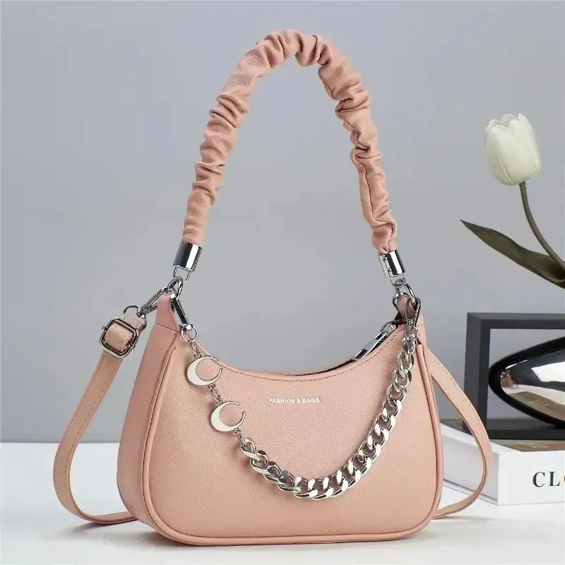 Luxury Brand Designer Women'S Handbag Metal Chain Small Square Bag Classic Armpit Bag Fashionable Shoulder Crossbody Bag Women