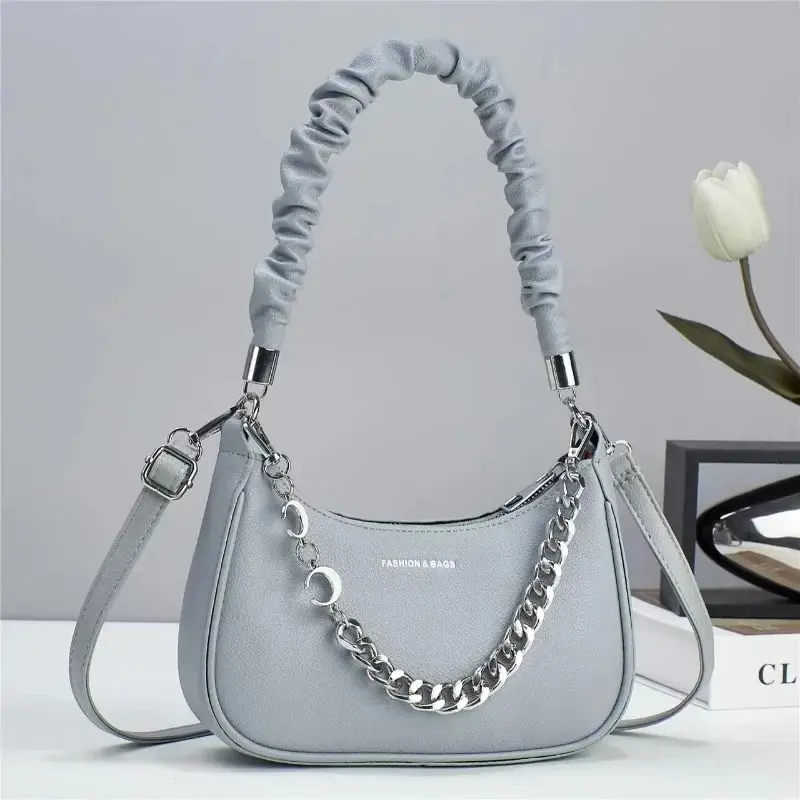 Luxury Brand Designer Women'S Handbag Metal Chain Small Square Bag Classic Armpit Bag Fashionable Shoulder Crossbody Bag Women