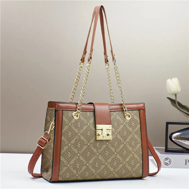 Luxury Female Casual Messenger Bag Women Handbag Retro Printed Leather Shoulder Bags for Exquisite Printed Women Underarm Bag