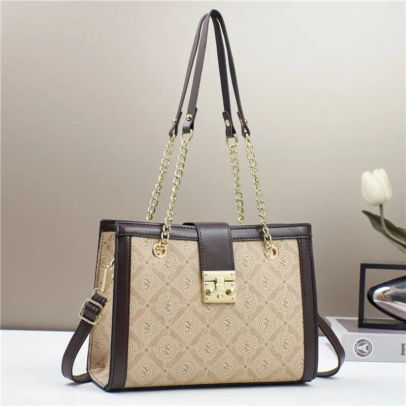 Luxury Female Casual Messenger Bag Women Handbag Retro Printed Leather Shoulder Bags for Exquisite Printed Women Underarm Bag