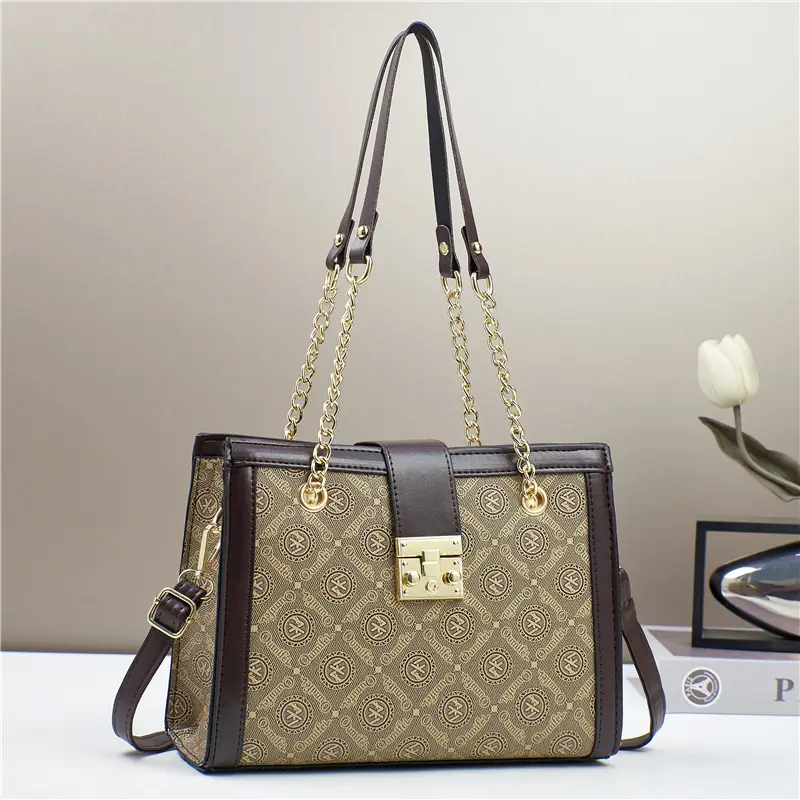 Luxury Female Casual Messenger Bag Women Handbag Retro Printed Leather Shoulder Bags for Exquisite Printed Women Underarm Bag