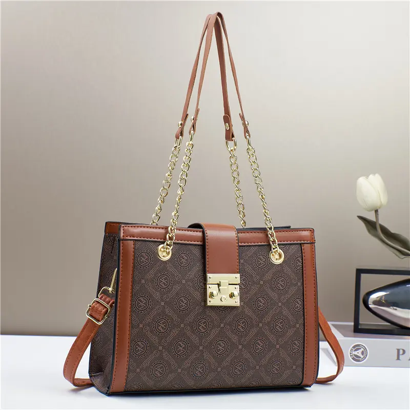 Luxury Female Casual Messenger Bag Women Handbag Retro Printed Leather Shoulder Bags for Exquisite Printed Women Underarm Bag