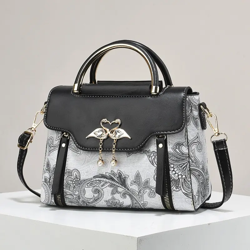 Retro Printed Letter Small Square Bag Tassel Handbags for Women Elegant Crossbody Bag Trendy Womens Office & Work Shoulder Bags