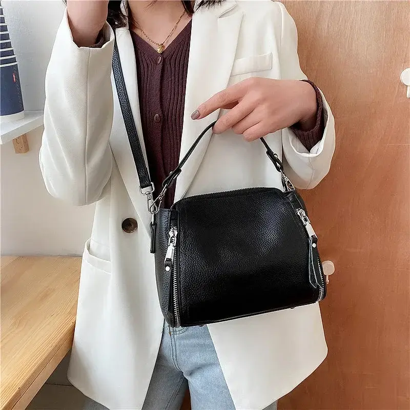 100% Genuine Leather Women Handbags High Quality Female Tote Bag Cowhide Women Shoulder Bag Fashion Luxury Ladies Messenger Bags