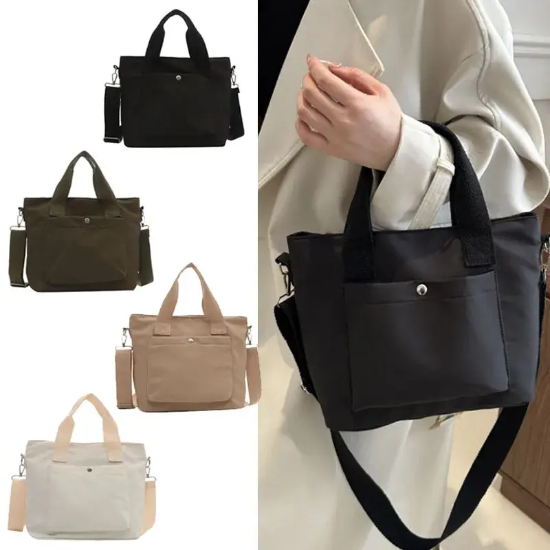 Women Canvas Tote Bags Fashion Simple Everything Shoulder Bags Large Capacity Commuter Crossbody Bags 2025 Cloth Handbags