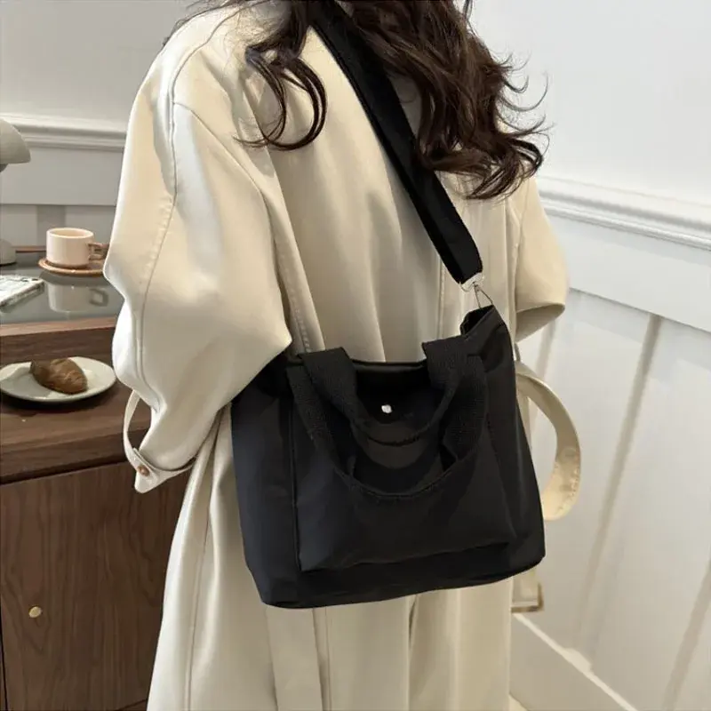 Women Canvas Tote Bags Fashion Simple Everything Shoulder Bags Large Capacity Commuter Crossbody Bags 2025 Cloth Handbags