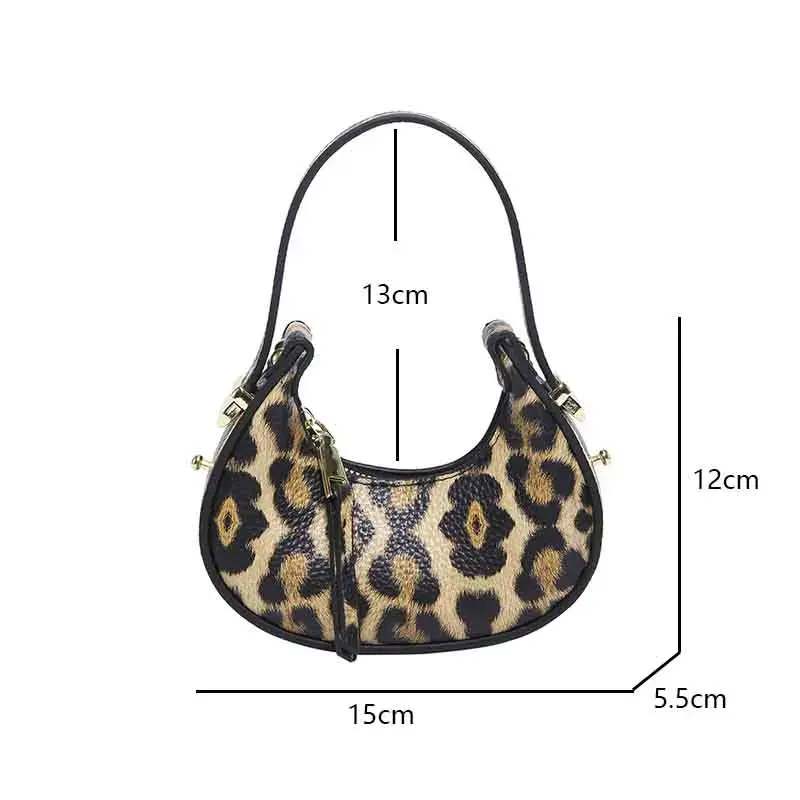 Mini Leopard PU Leather Crossbody Bags for Women 2025 Y2K Trend Female Korean Fashion Lady Shoulder Bag Lady Handbags Bolsas