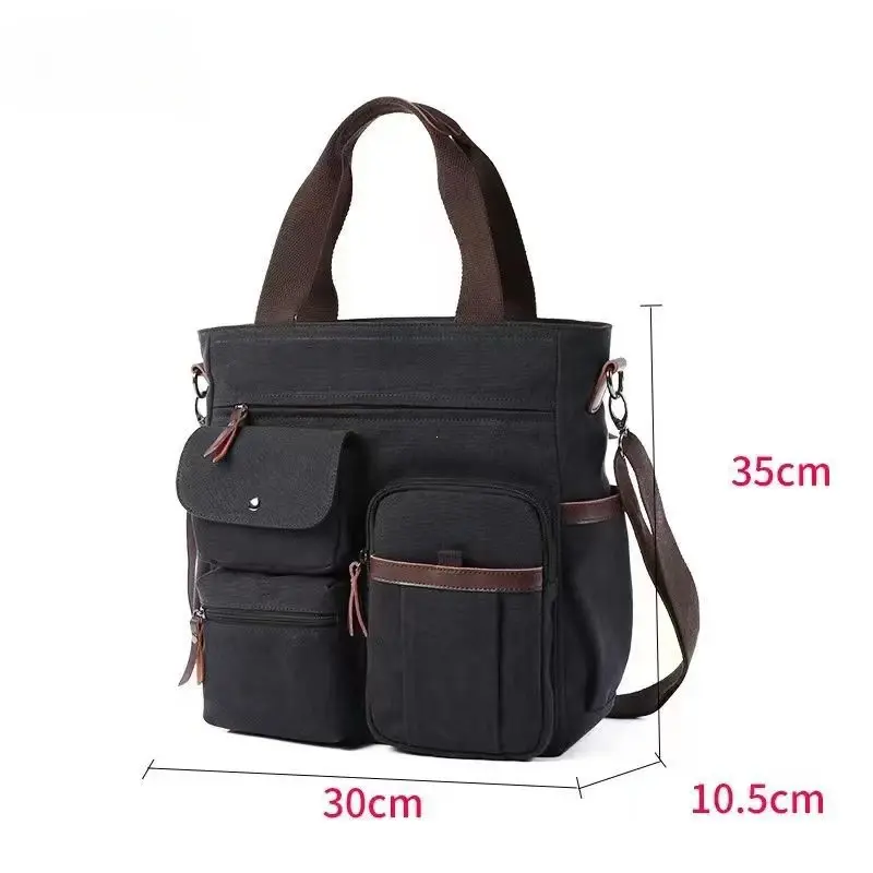 Men Canvas Messenger Bag Crossbody Bags Unisex Sling Bag Shoulder Bag for Travel Work College Vintage Men's Handbags Briefcase
