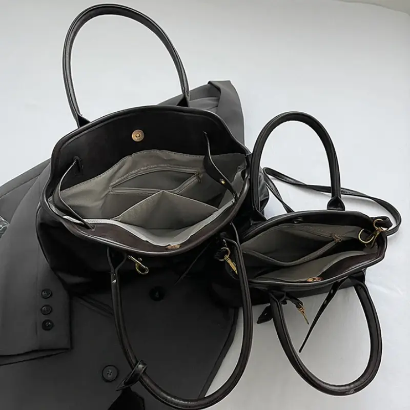 PU Leather Retro Tote Bag for Women 2025 Winter Trend New Fashion Y2K Handbags Lady Travel Shoulder Crossbody Bags Handbags