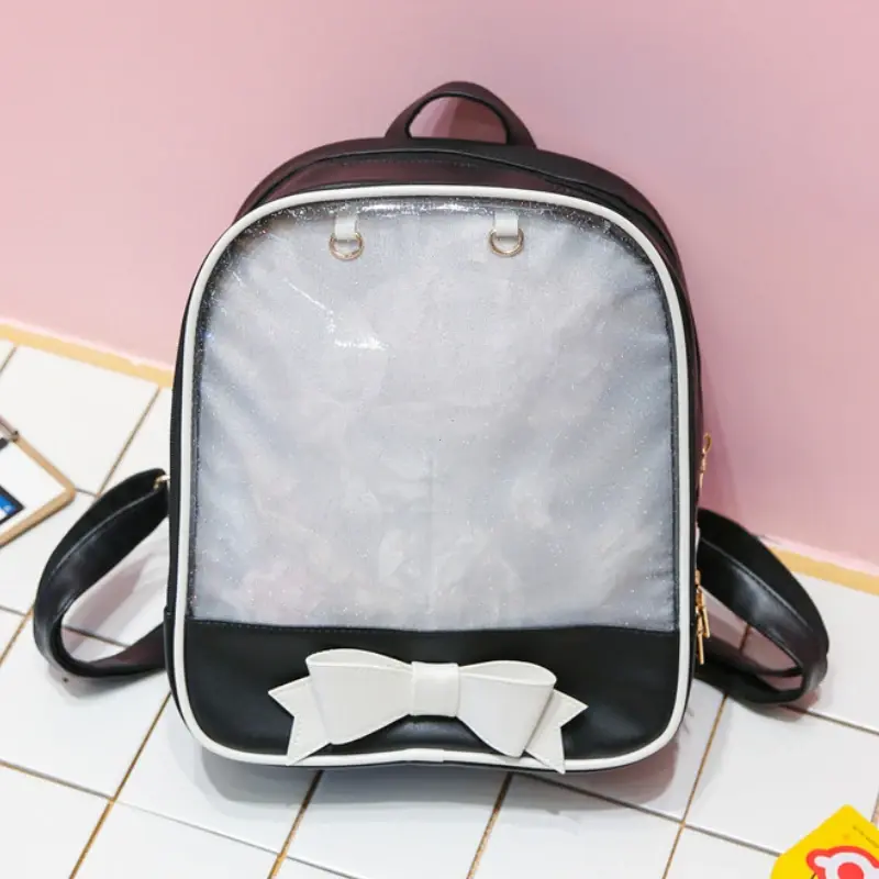 Y2K Cute Mini Backpack Clear Transparent Women Kawaii Backpacks Large Capacity Ita Backpack School Bags For College Student