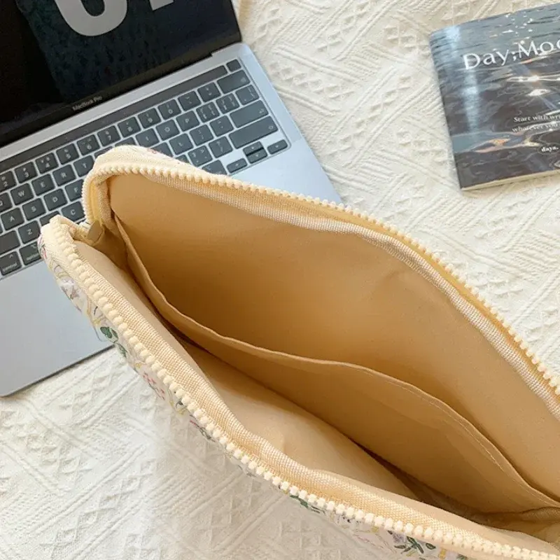 Flower Pattern Laptop Sleeve Case Bags for Macbook Air Pro 11 13 14Inch Cover for Ipad Pro 11 12.9 2025 Laptop Bag Makeup Pouch