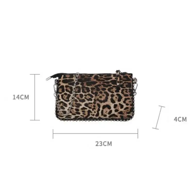 New Leopard Crossbody Bags For Women Fashion Chain Mobile Phone Purse Travel Vacation Shoulder Messenger Bag Sac A Main Female
