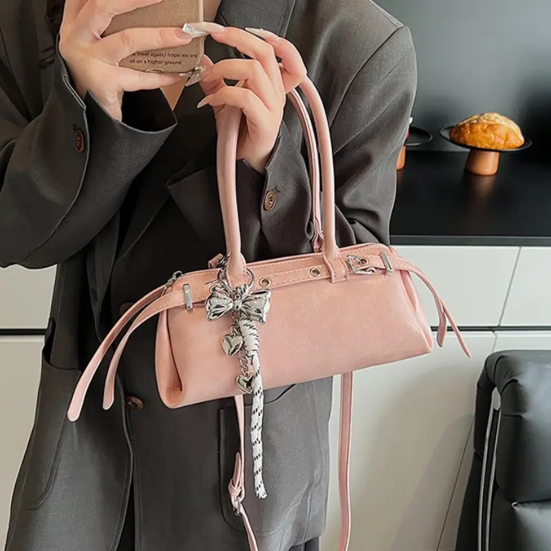 PU Leather Shoulder Bags For Women 2025 Winter Y2K New Trend Female Crossbody Bag Lady Handbags And Purses Retro Tote Bag