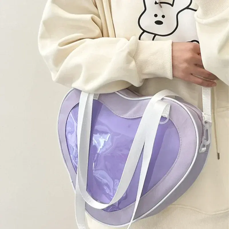Love Heart Design Itabag Women 2025 New Transparent Crossbody Bags Girls Purses and Handbags Ita Bag for Girls JK Uniform Bag