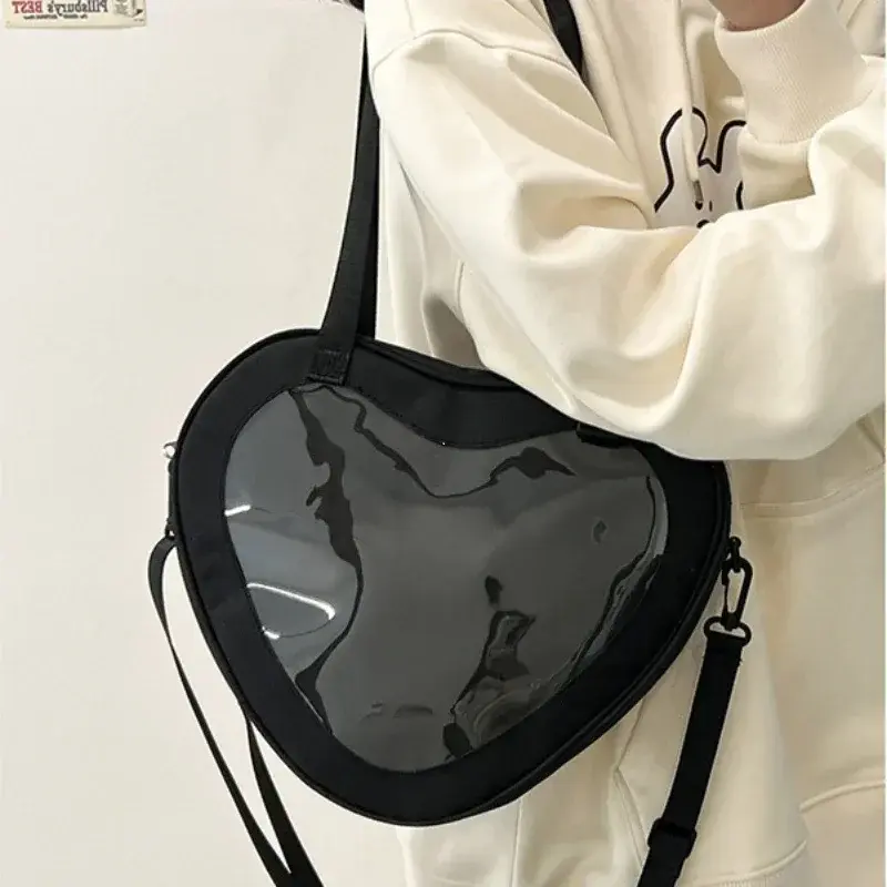 Love Heart Design Itabag Women 2025 New Transparent Crossbody Bags Girls Purses and Handbags Ita Bag for Girls JK Uniform Bag