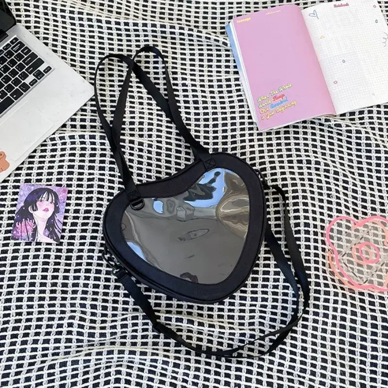 Love Heart Design Itabag Women 2025 New Transparent Crossbody Bags Girls Purses and Handbags Ita Bag for Girls JK Uniform Bag
