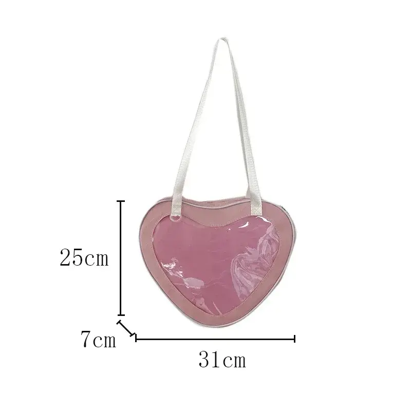 Love Heart Design Itabag Women 2025 New Transparent Crossbody Bags Girls Purses and Handbags Ita Bag for Girls JK Uniform Bag