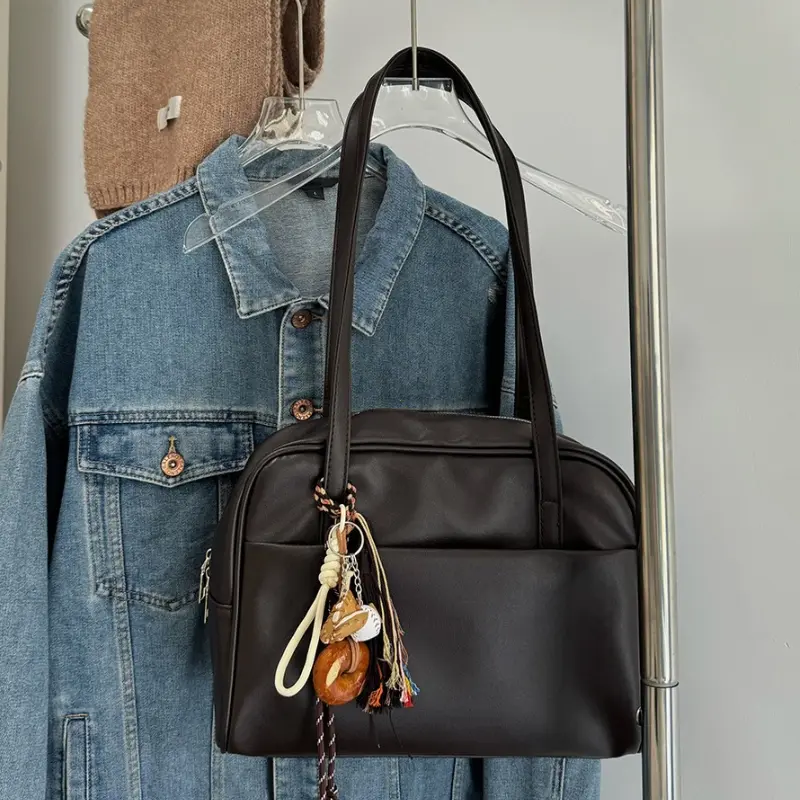 Korean Style Large Capacity Single Shoulder Women's Bag Versatile Vintage Underarm Bag Autumn 2025 New Arrival Tote Bag