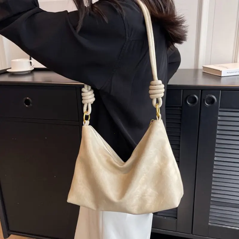 New fashionable women's bag, high-end soft leather texture, single shoulder bag, women's crossbody bag, geometric wide shoulder