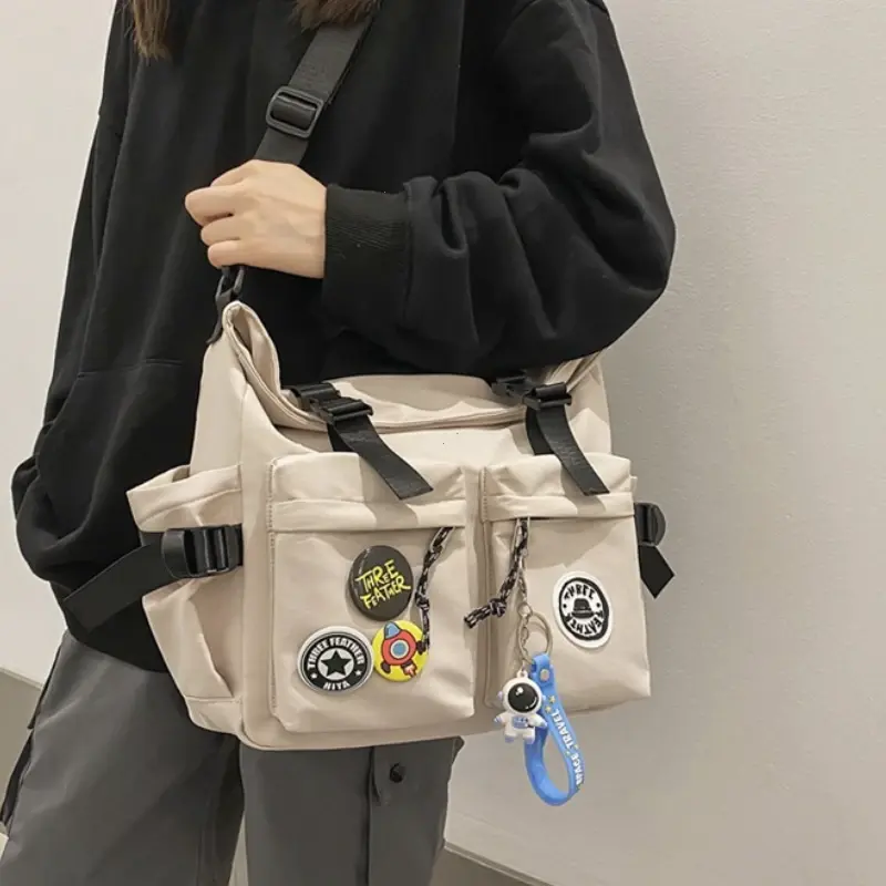 Shoulder Bag, Men's Bag, New Trendy Brand, Casual Fashion Crossbody Bag, Simple and Versatile, Student Cargo Backpack Hand Bags