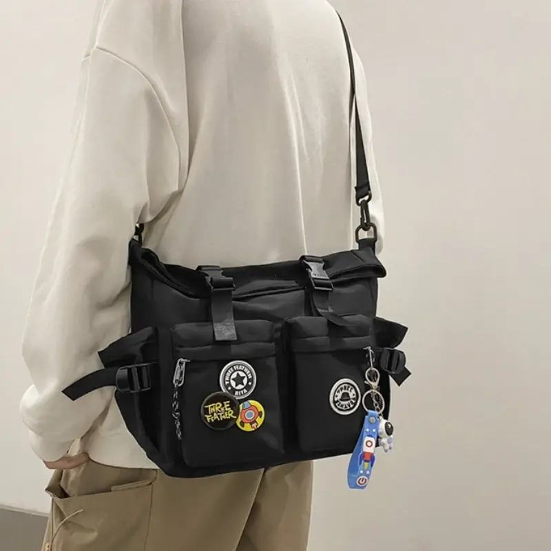 Shoulder Bag, Men's Bag, New Trendy Brand, Casual Fashion Crossbody Bag, Simple and Versatile, Student Cargo Backpack Hand Bags