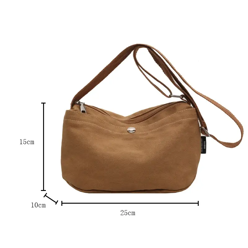 Small Canvas Women's Black Shoulder Cross Bag Female Messenger Bag Y2K Eco Korean Shopper Student Handbags Side Bag Book