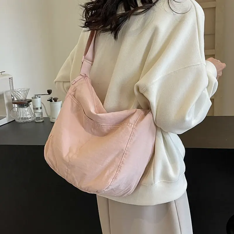 Fashion Versatile Women's Shoulder Bag Casual Soft Nylon Shoulder Hobos Bags for Women Simple Korean Messenger Bag Handbags
