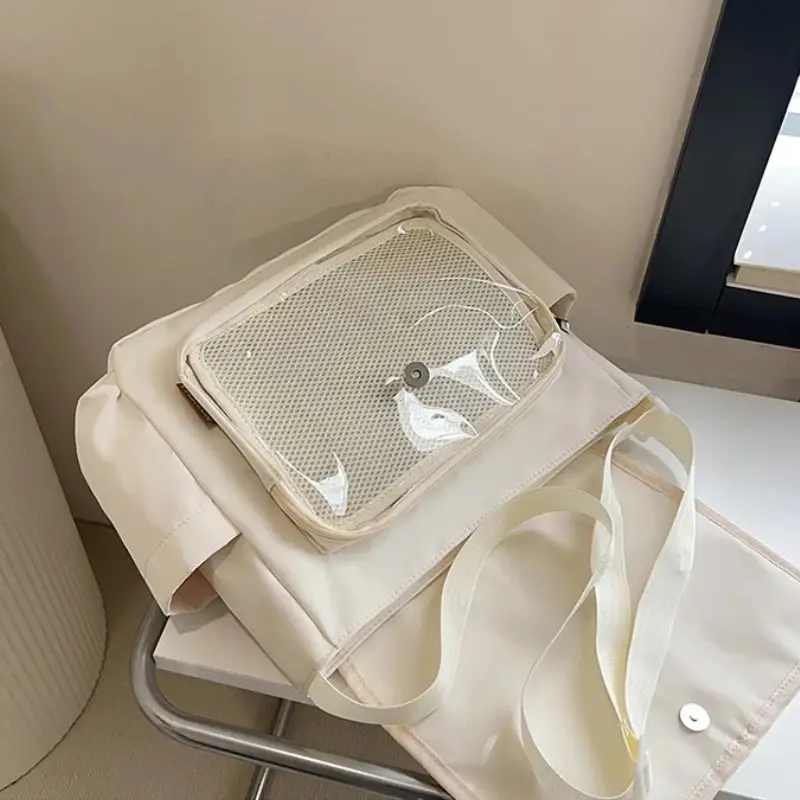 Y2K Japanische Harajuku Schultaschen für Mädchen Neue transparente Itabag Schulter Umhängetasche DIY Abzeichen Display Platte