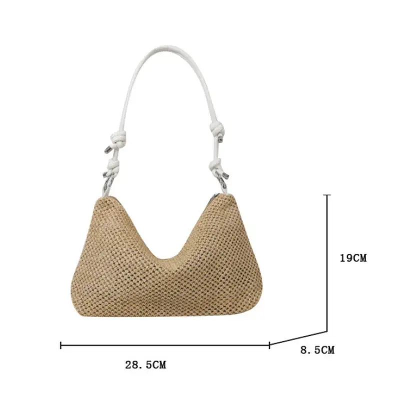 Summer Handwoven Straw Beach Women Tote Bags 2025 Vintage Hollow Out Basket Rattan Handbag Vacation Shoulder Bag New Beach Bag