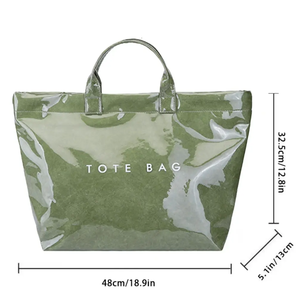 INS Popular Letter Prints Women's Tote Bags Large Capacity Transparent Jelly Bag PVC Waterproof Shopping Bag Designer Handbags