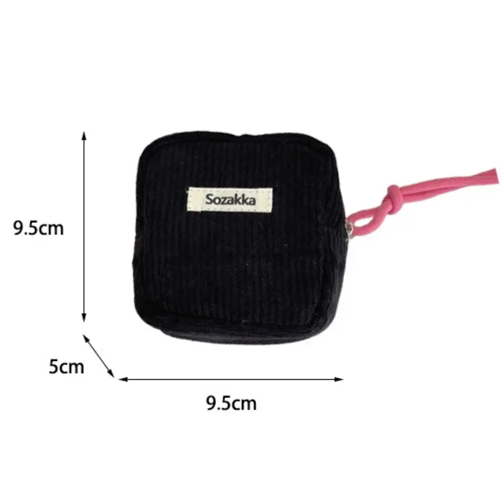 Kawaii Mini Makeup Handbags Wallet Coin Purse Ins Travel Makeup Lipstick Sanitary Napkins Pouch with Zipper Closure Storage Bag