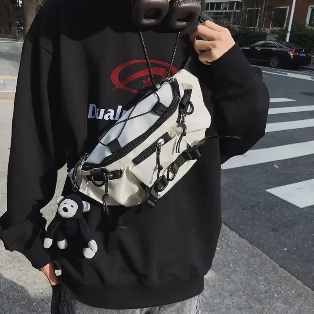 2025 Techwear Style Punk Hip Hop Single Shoulder Crossbody Bag Men Women Street Vintage Chest Bag Casual Sport Fanny Pack Сумка