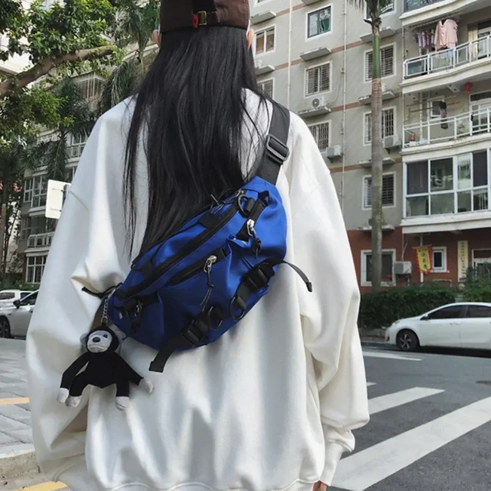 2025 Techwear Style Punk Hip Hop Single Shoulder Crossbody Bag Men Women Street Vintage Chest Bag Casual Sport Fanny Pack Сумка
