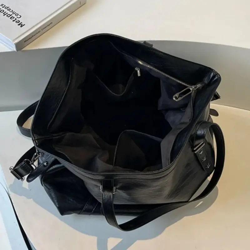 Large Sized Tote Bags For Women Soft PU Leather Pure Color Large Capacity Shopper Shoulder Crossbody Bag High Quality Handbags