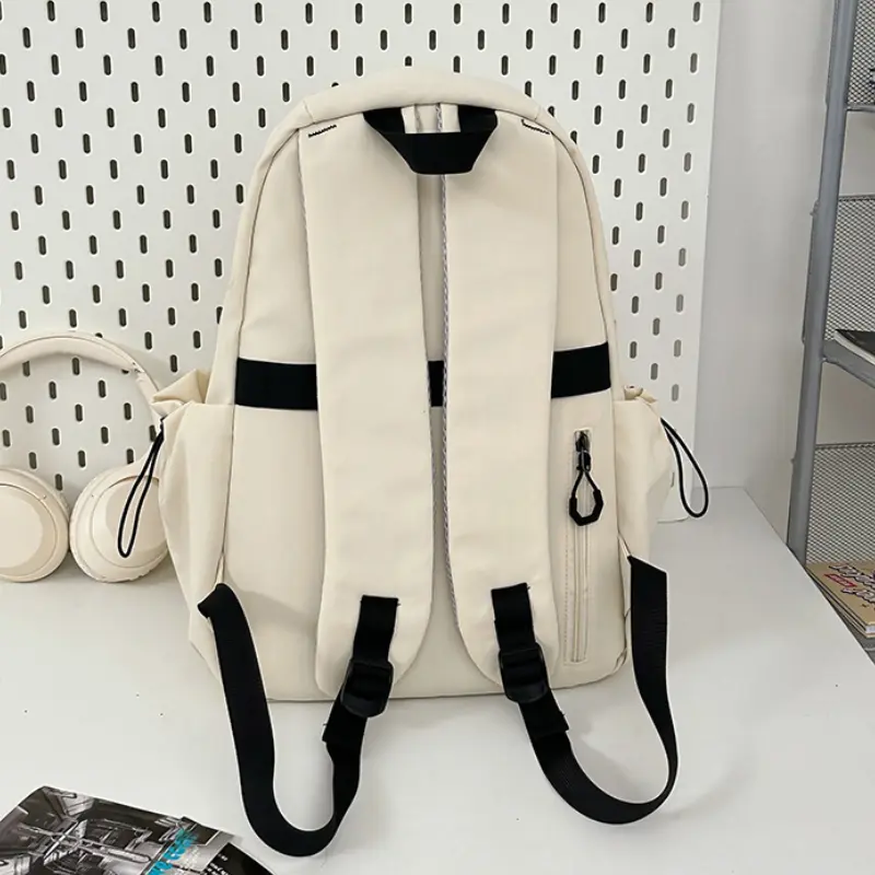 New Waterproof Nylon Unisex Backpack 15.6 Inch Laptop Backpacks Women Travel Bookbag Solid Color School Bag for Teenage Girls