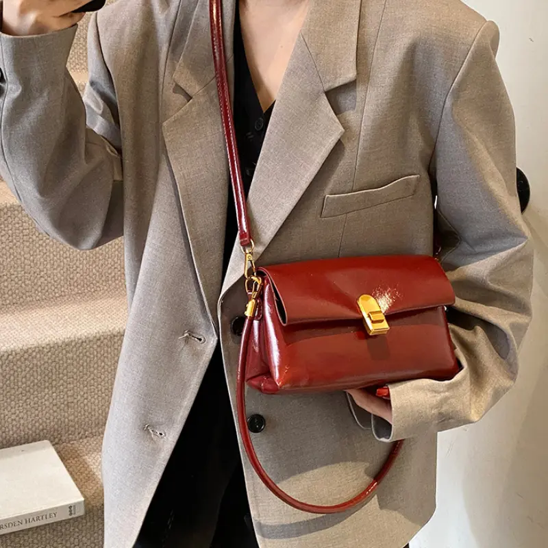 Fashion Small Flap Pu Leather Crossbody Bag for Women 2025 New Trend Designer Simple Solid Color Handbags Women's Shoulder Bag