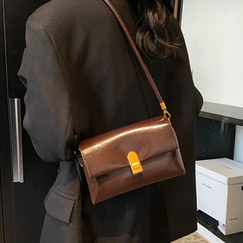 Fashion Small Flap Pu Leather Crossbody Bag for Women 2025 New Trend Designer Simple Solid Color Handbags Women's Shoulder Bag