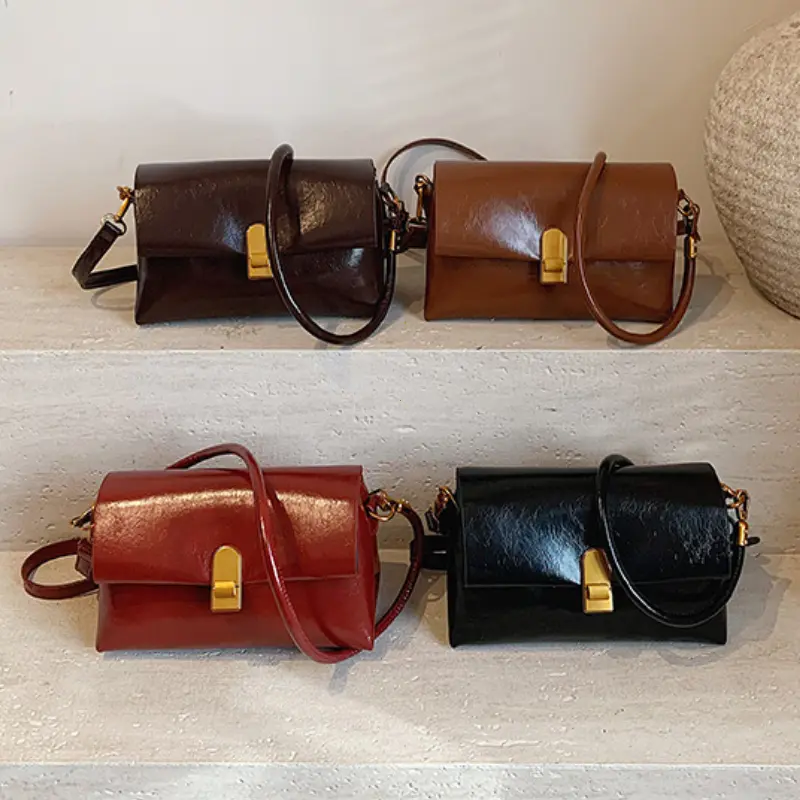 Fashion Small Flap Pu Leather Crossbody Bag for Women 2025 New Trend Designer Simple Solid Color Handbags Women's Shoulder Bag