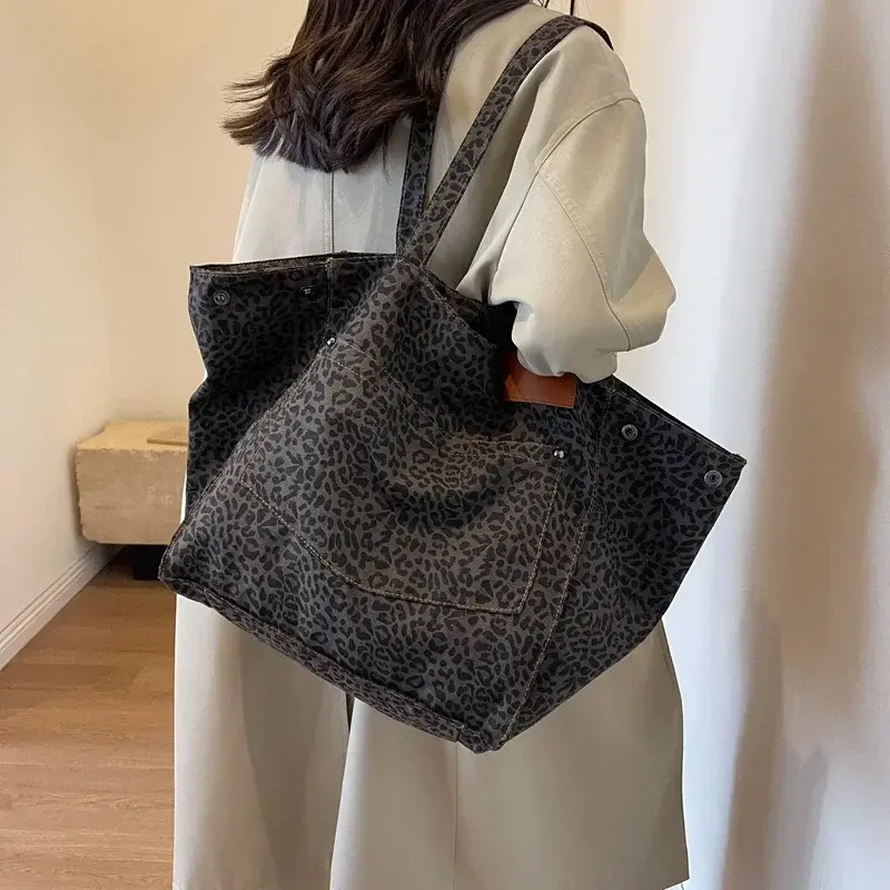 Leopard Design 2025 Korean Fashion Shopper Big Shopping Bags for Women Handbag Lady Shoulder Bag Large Capacity Bag Girl Handbag