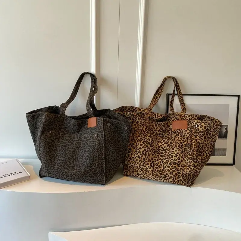 Leopard Design 2025 Korean Fashion Shopper Big Shopping Bags for Women Handbag Lady Shoulder Bag Large Capacity Bag Girl Handbag